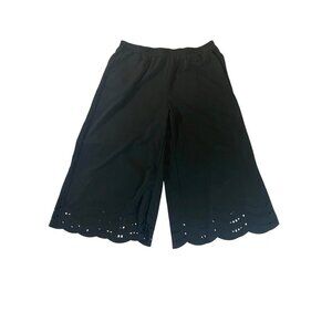 NWT Bloomchic Women's Plus Size Black Wide Leg Crop Pull On Pants - 22-24